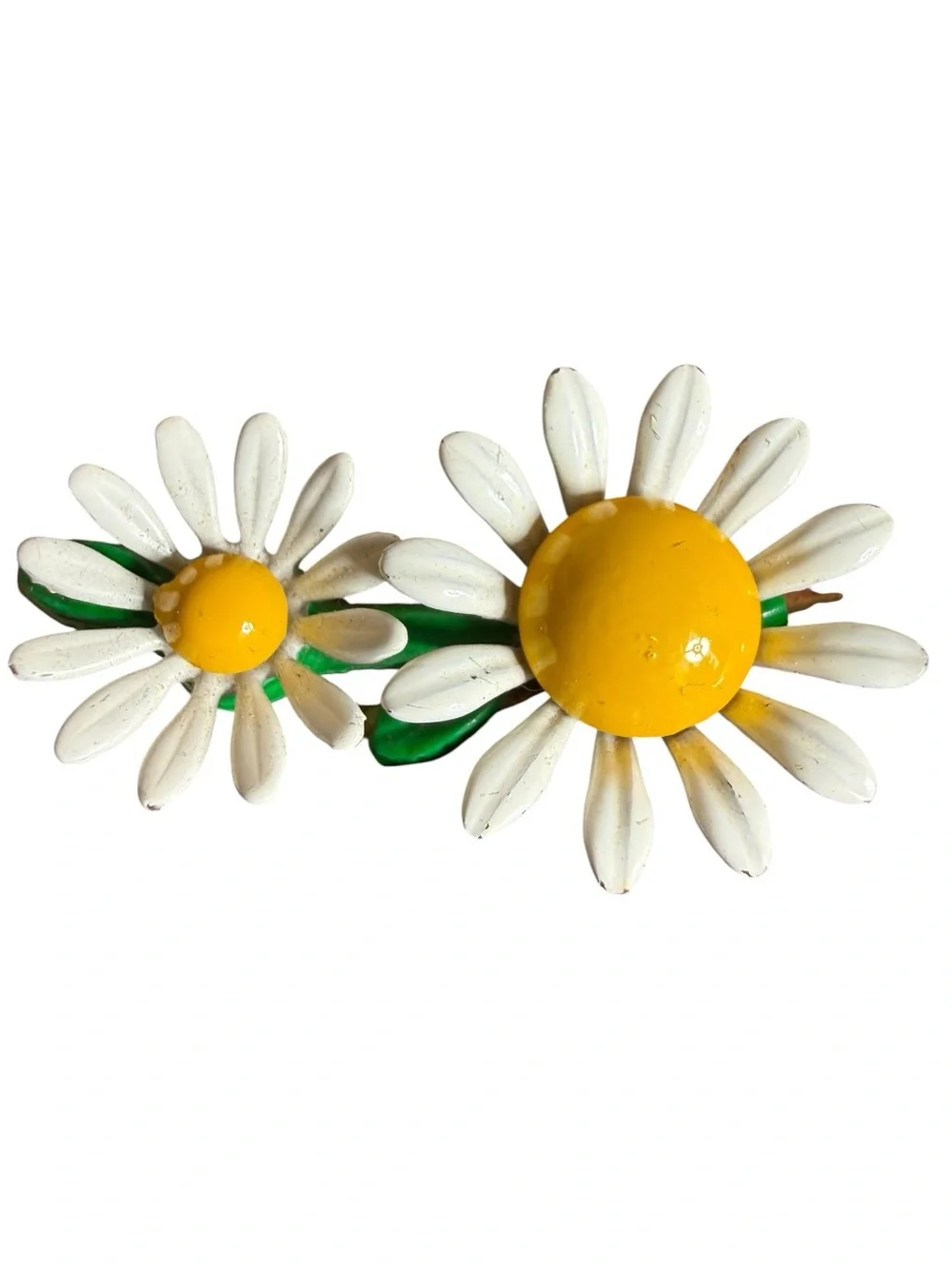 White and Yellow Daisy Brooch